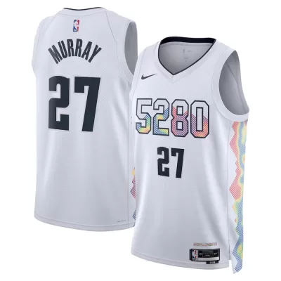 Men's Denver Nuggets Jamal Murray #27 White City Swingman Jersey 2024 - acejersey