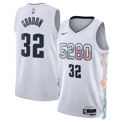 Men's Denver Nuggets Aaron Gordon #32 White City Swingman Jersey 2024 - acejersey