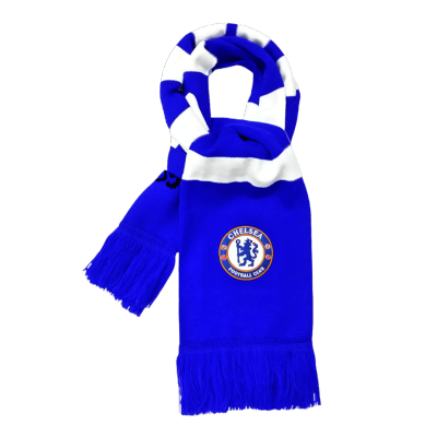 Chelsea Knit Soccer Scarf - Blue&White - acejersey