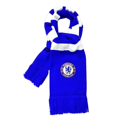 Chelsea Knit Soccer Scarf - Blue&White - acejersey