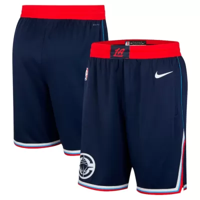 Men's Los Angeles Clippers Navy Swingman Basketball Shorts 2024/25 - Icon Edition - acejersey