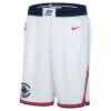 Men's Los Angeles Clippers White Swingman Basketball Shorts 2024/25 - Association Edition - acejersey