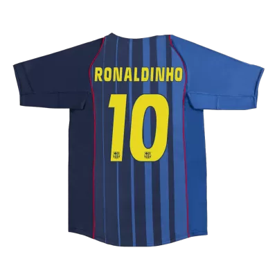 Barcelona RONALDINHO #10 Away Retro Soccer Jersey 2004/05 - acejersey