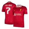 Men's Liverpool LUIS DÍAZ #7 Home Soccer Jersey 2024/25 - UCL - acejersey