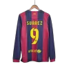 Barcelona SUÁREZ #9 Home Retro Long Sleeve Soccer Jersey 2014/15 - acejersey