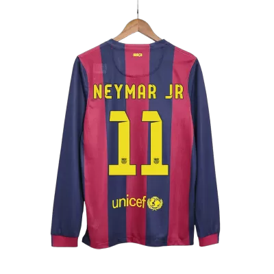 Barcelona NEYMAR JR #11 Home Retro Long Sleeve Soccer Jersey 2014/15 - acejersey