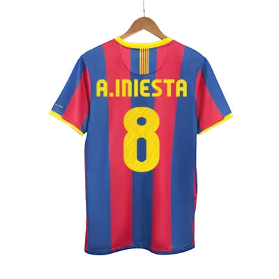 Barcelona A.INIESTA #8 Home Retro Soccer Jersey 2010/11 - acejersey