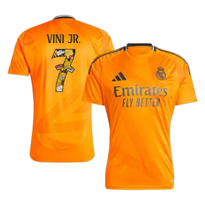 Men's Real Madrid VINI JR. #7 Away Soccer Jersey 2024/25 - Bear Champ Font - acejersey