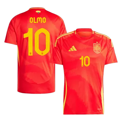 Men's Spain OLMO #10 Home Soccer Jersey Euro 2024 - acejersey