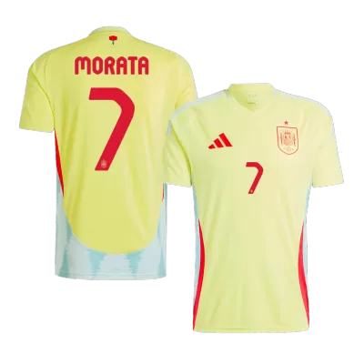 Men's Spain MORATA #7 Away Soccer Jersey Euro 2024 - acejersey