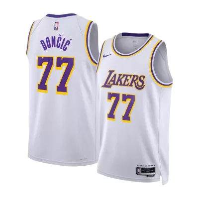 Men's Los Angeles Lakers Luka Dončić #77 Association Swingman Jersey - acejersey