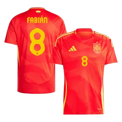 Men's Spain FABIÁN #8 Home Soccer Jersey Euro 2024 - acejersey