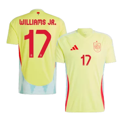 Men's Spain WILLIAMS JR. #17 Away Soccer Jersey Euro 2024 - acejersey