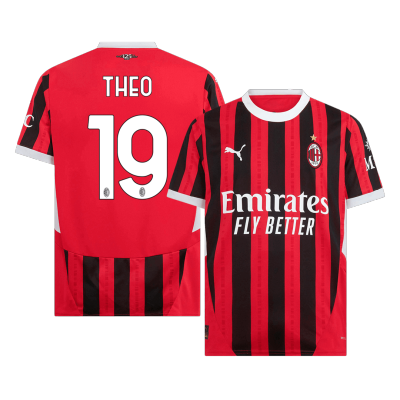 Men's AC Milan THEO #19 Home Soccer Jersey 2024/25 - acejersey