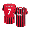 AC Milan GIMENEZ #7 Home Soccer Jersey 2024/25 - Player Version - acejersey