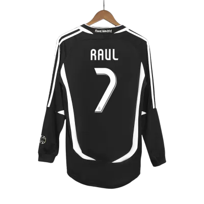 Real Madrid RAUL #7 Away Retro Long Sleeve Soccer Jersey 2006/07 - acejersey