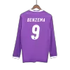 Real Madrid BENZEMA #9 Away Retro Long Sleeve Soccer Jersey 2016/17 - acejersey