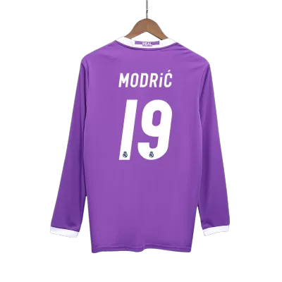 Real Madrid MODRIĆ #19 Away Retro Long Sleeve Soccer Jersey 2016/17 - acejersey