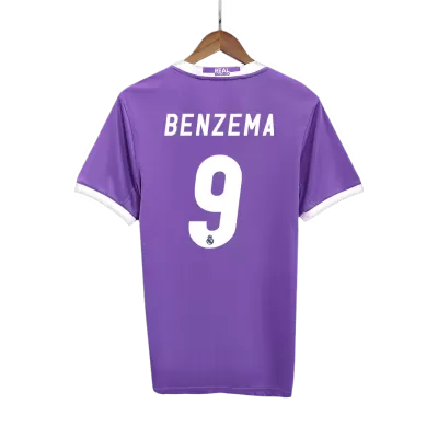 Real Madrid BENZEMA #9 Away Retro Soccer Jersey 2016/17 - acejersey