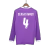 Real Madrid SERGIO RAMOS #4 Away Retro Long Sleeve Soccer Jersey 2016/17 - acejersey