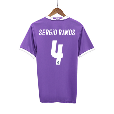 Real Madrid SERGIO RAMOS #4 Away Retro Soccer Jersey 2016/17 - acejersey
