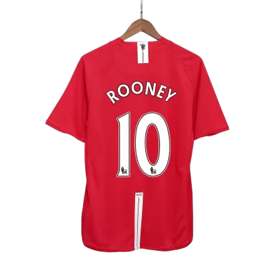 Manchester United ROONEY #10 Home Retro Soccer Jersey 2007/08 - acejersey