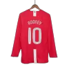 Manchester United ROONEY #10 Home Retro Long Sleeve Soccer Jersey 2007/08 - UCL Final - acejersey