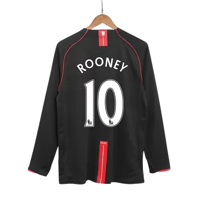 Manchester United ROONEY #10 Away Retro Long Sleeve Soccer Jersey 2007/08 - acejersey