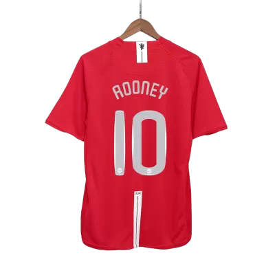 Manchester United ROONEY #10 Home Retro Soccer Jersey 2007/08 - UCL Final - acejersey