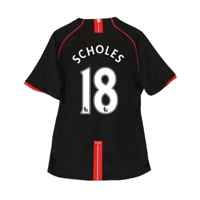 Manchester United SCHOLES #18 Away Retro Soccer Jersey 2007/08 - acejersey