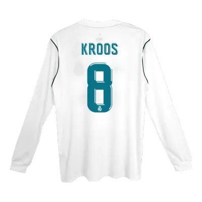 Real Madrid KROOS #8 Home Retro Long Sleeve Soccer Jersey 2017/18 - acejersey