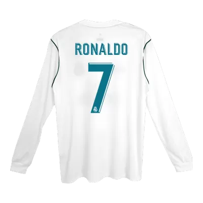 Real Madrid RONALDO #7 Home Retro Soccer Jersey Long Sleeve 2017/18 - acejersey