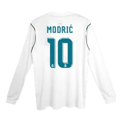 Real Madrid MODRIĆ #10 Home Retro Long Sleeve Soccer Jersey 2017/18 - acejersey