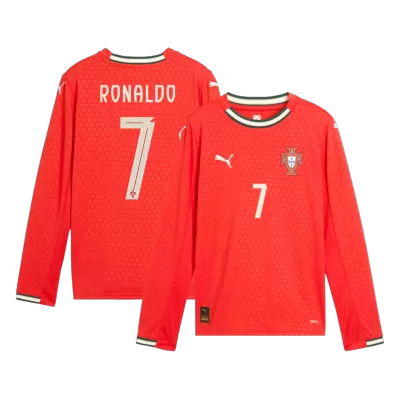 Men's Portugal RONALDO #7 Home Long Sleeve Soccer Jersey 2025 - acejersey