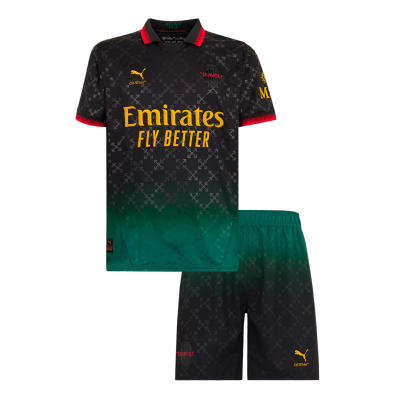 Kid's AC Milan  x Off-White Fourth Away Jersey Kit(Jersey+Shorts) 2024/25 - acejersey