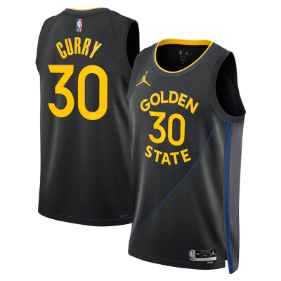 Men's Golden State Warriors Stephen Curry #30 Black Statement Swingman Jersey 2024/25 - acejersey