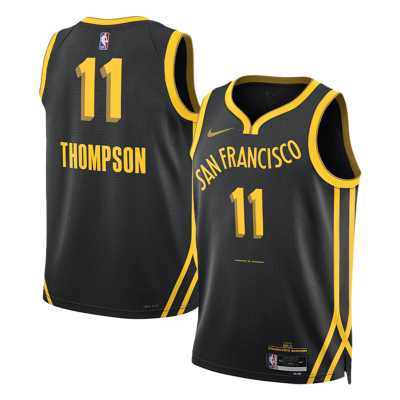 Men's Golden State Warriors THOMPSON #11 Black Swingman Jersey 2023/24 - City Edition - acejersey
