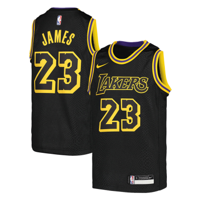 Men's Los Angeles Lakers James #23 Black Swingman Jersey - City Edition - acejersey