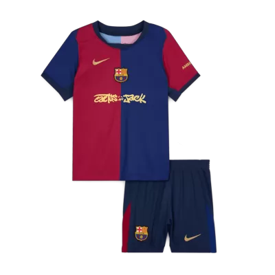 Men's Barcelona X Travis Scott Home Jersey (Jersey+Shorts) Kit 2024/25 - acejersey