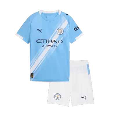 Kid's Manchester City Home Jersey Kit(Jersey+Shorts) 2025/26 - acejersey