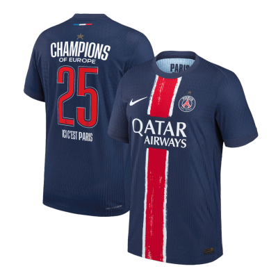 PSG CHAMPIONS #25 Home Soccer Jersey 2024/25 CHAMPIONS OF EUROPE - Player Version - acejersey