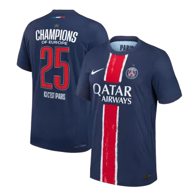 PSG CHAMPIONS #25 Home Soccer Jersey 2024/25 CHAMPIONS OF EUROPE - Player Version - acejersey