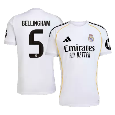 Men's Real Madrid BELLINGHAM #5 Home Soccer Jersey 2025/26 - acejersey