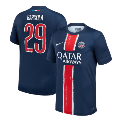 Men's PSG BARCOLA #29 Home Soccer Jersey 2024/25 - UCL - acejersey