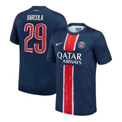 Men's PSG BARCOLA #29 Home Soccer Jersey 2024/25 - UCL - acejersey