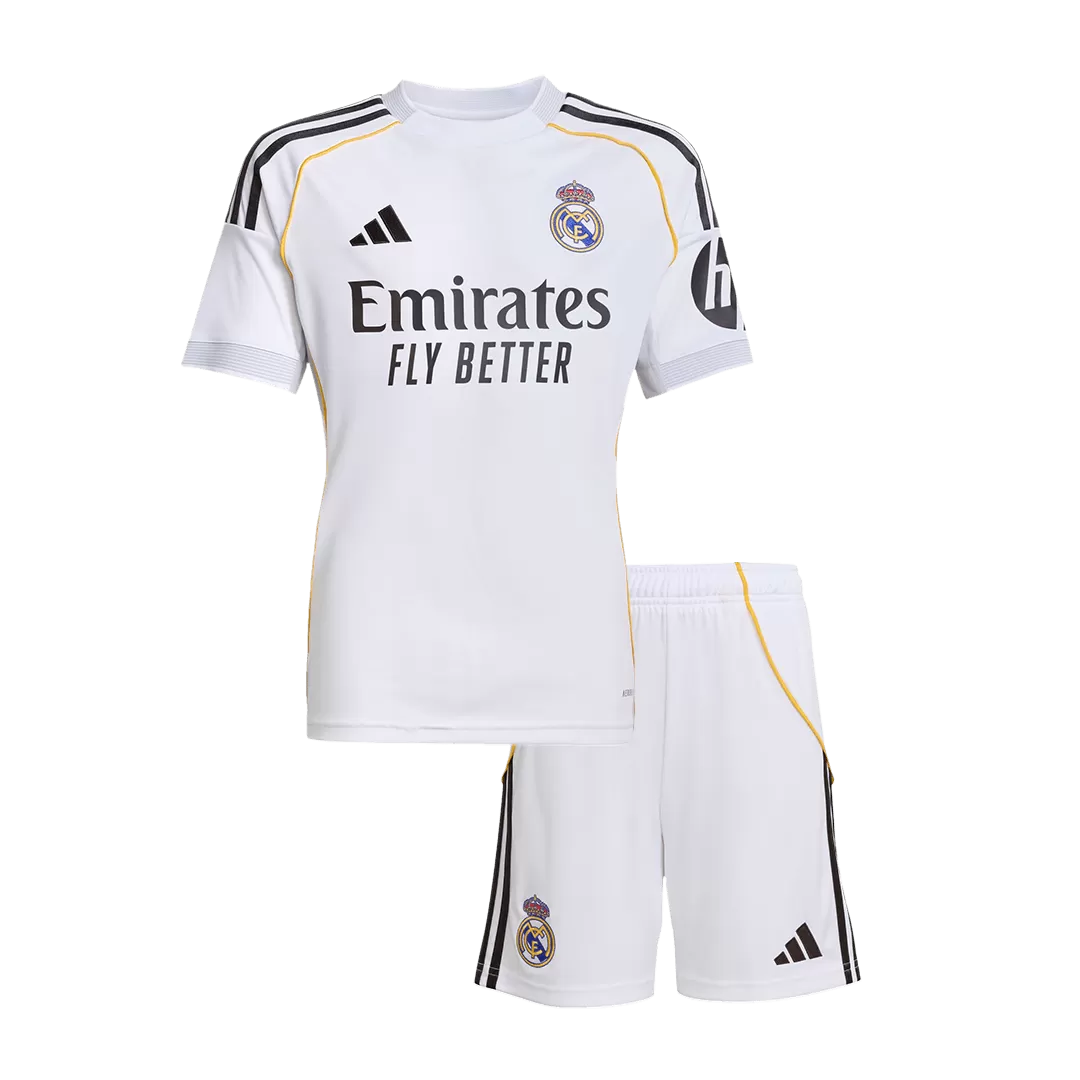 Kid's Real Madrid Home Jersey Kit(Jersey+Shorts) 2025/26 - acejersey