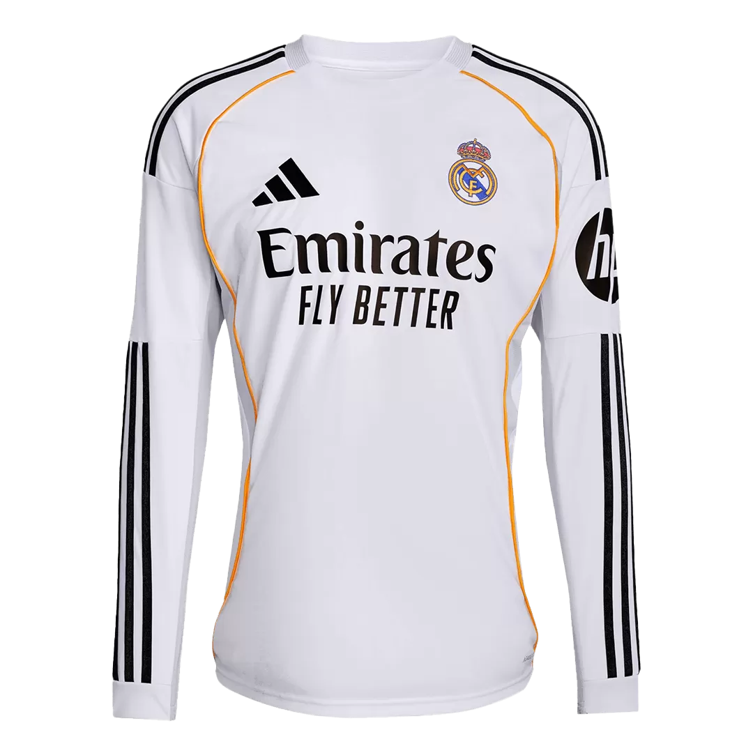 Men's Real Madrid Home Long Sleeve Soccer Jersey 2025/26 - acejersey