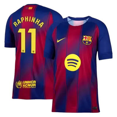 Men's Barcelona RAPHINHA #11 Home Soccer Jersey 2025/26 - acejersey
