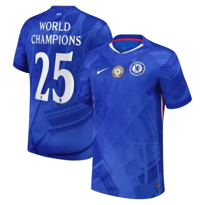 Men's Chelsea WORLD CHAMPIONS #25 Home Soccer Jersey 2025/26 with chest badge - acejersey