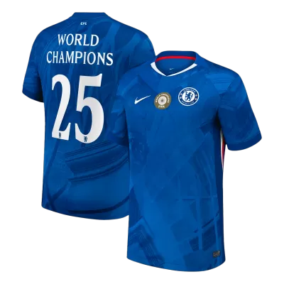 Men's Chelsea WORLD CHAMPIONS #25 Home Soccer Jersey 2025/26 with chest badge - acejersey